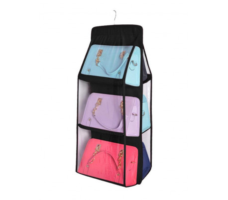 Organizador de bolsos con gancho para armarios y puertas (6 huecos)