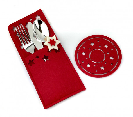 637388 Conjunto de 4 pack de 7PZ para la decoración de la mesa navideña NATALUNA