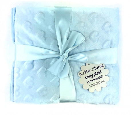 832189 Manta Nottediluna baby extra cálida con corazones en fibra aterciopelada 