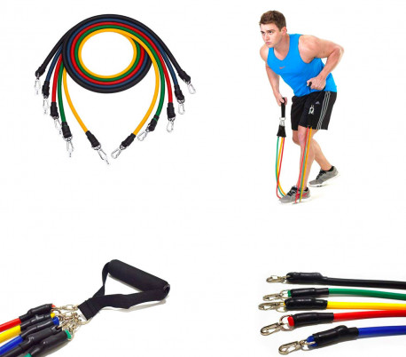 Conjunto de entrenamiento y rehabilitación de bandas elásticas y tirantes