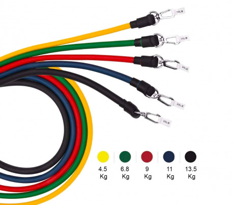 Conjunto de entrenamiento y rehabilitación de bandas elásticas y tirantes