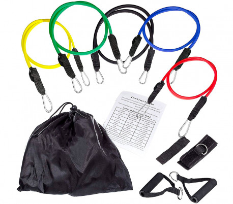 Conjunto de entrenamiento y rehabilitación de bandas elásticas y tirantes