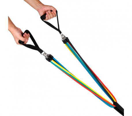 Conjunto de entrenamiento y rehabilitación de bandas elásticas y tirantes