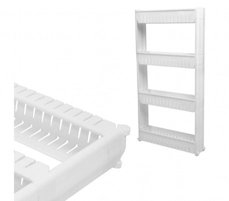 Organizador de productos deslizante con ruedas 4 estantes para cocina y/o baño