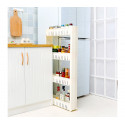 Organizador de productos deslizante con ruedas 4 estantes para cocina y/o baño