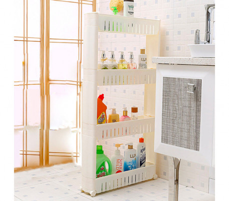Organizador de productos deslizante con ruedas 4 estantes para cocina y/o baño