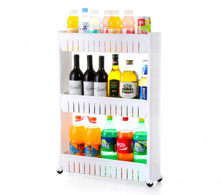 Organizador de productos deslizante con ruedas 4 estantes para cocina y/o baño