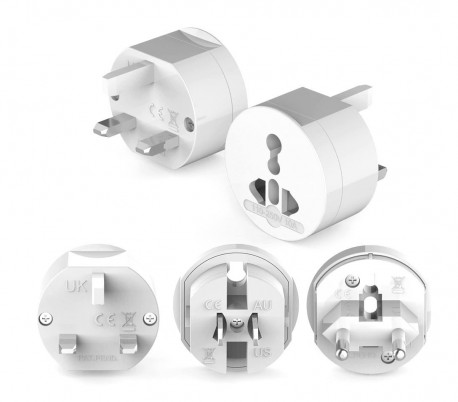 Adaptador para enchufes internacionales de 125V 6A a 250V 13A 16 modos