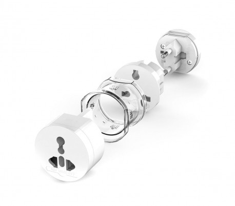 Adaptador para enchufes internacionales de 125V 6A a 250V 13A 16 modos