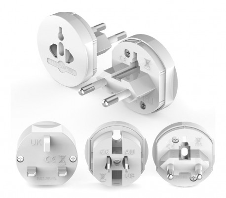 Adaptador para enchufes internacionales de 125V 6A a 250V 13A 16 modos