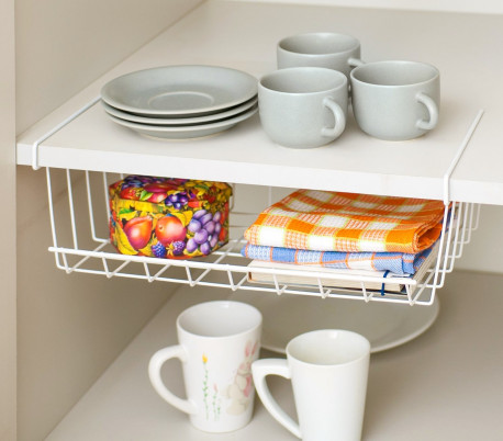 Organizador para debajo de estantes 31x16.5x31.5 cm para nevera ahorra espacio