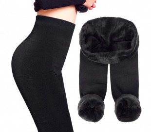 Leggings térmicos de mujer mod. ZERO GRADI negro con forro interno sin costuras