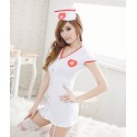 Conjunto sexy completo vestido de enfermera atractivo con tirantes 