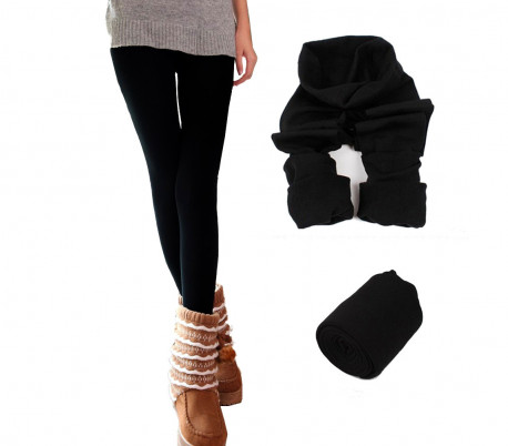 Set 5 leggins térmicos para mujer GAIA con interior de felpa para el frío