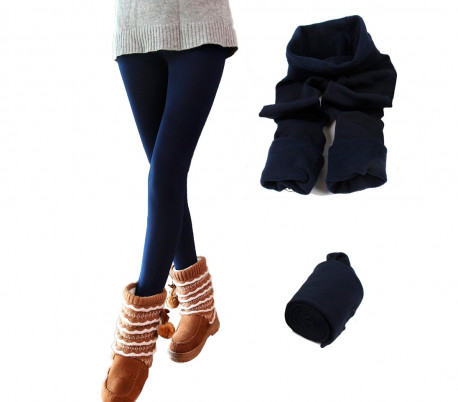 Set 5 leggins térmicos para mujer GAIA con interior de felpa para el frío