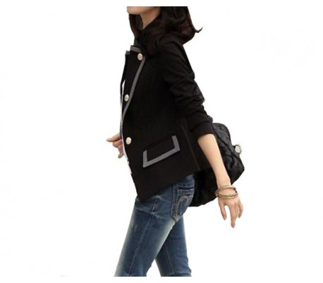 Chaqueta con borde de contraste chaqueta casual...