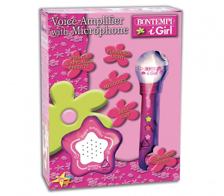 Bontempi 42417 Micrófono Karaoke iGirl con amplificador externo y sonidos
