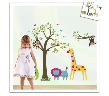 Adhesivo decorativo infantil con animales 90 x...