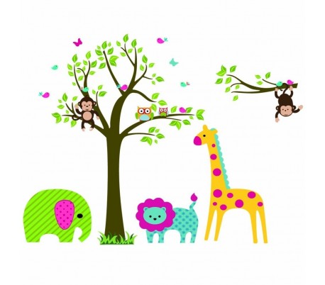 Adhesivo decorativo infantil con animales 90 x...