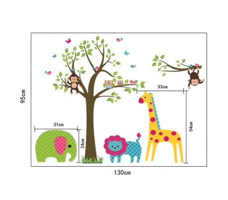 Adhesivo decorativo infantil con animales 90 x...