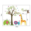 Adhesivo decorativo infantil con animales 90 x 60 cm para habitación pared