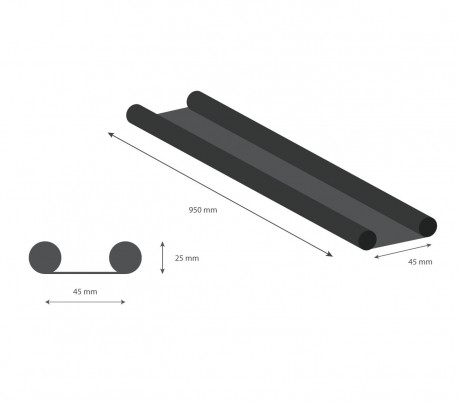 1470 Cubre ranuras con panel de cierre doble para puertas 25x950mm marrón