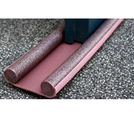 1470 Cubre ranuras con panel de cierre doble para puertas 25x950mm marrón