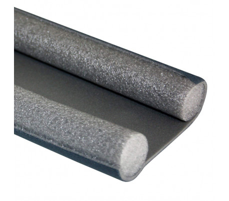 1470 Cubre ranuras con panel de cierre doble para puertas 25x950mm marrón