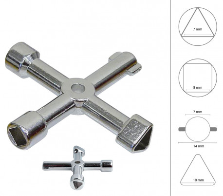 Geko 6200 91 Llave cruzada universal multiusos 4 en 1 para cabinas de gas y más