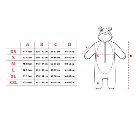 Pijama UNISEX entero de felpa Cosplay mod. Ciervo tallas de la XS a la XL