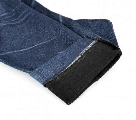 F327 Leggings térmicos efecto denim mod. Hera con interior de felpa azul