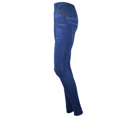 F327 Leggings térmicos efecto denim mod. Hera con interior de felpa azul