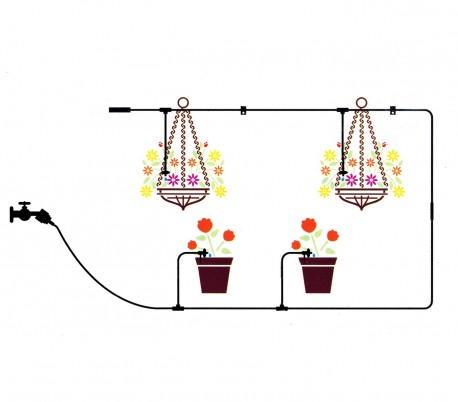 801001 Kit de micro irrigación 71 PZ GARDEN con manguera de 23 mtrs