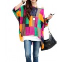 SHAPES Blusa de talle ancho hecho de gasa y con estampado de colores 