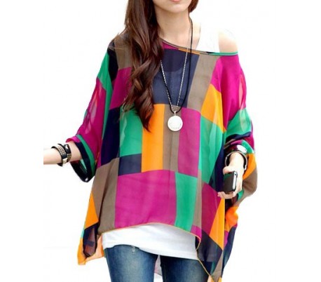 SHAPES Blusa de talle ancho hecho de gasa y con...