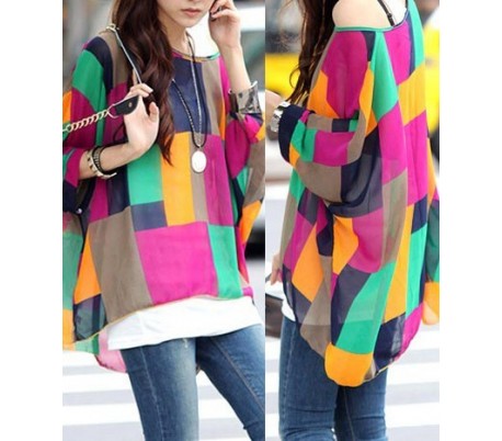 SHAPES Blusa de talle ancho hecho de gasa y con...