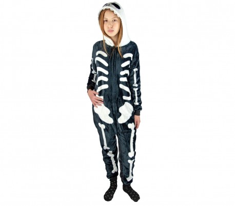 B1822 Pijama Unisex Cosplay ESQUELETO para niños de 4 a 14 años