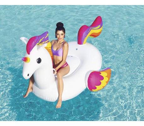 41101 Cavalgable inflable gigante forma de Pavo Real BESTWAY 198 x 164 cm