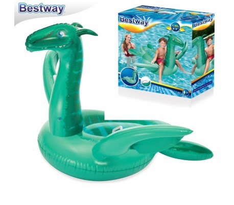 41010 Cavalgable inflable gigante forma de Cocodrilo BESTWAY 167x89 cm