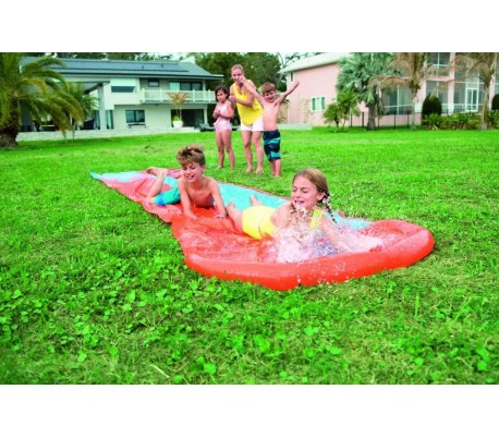 52208 Tobogán acuático doble H2O GO BESTWAY 549 cm para jardín
