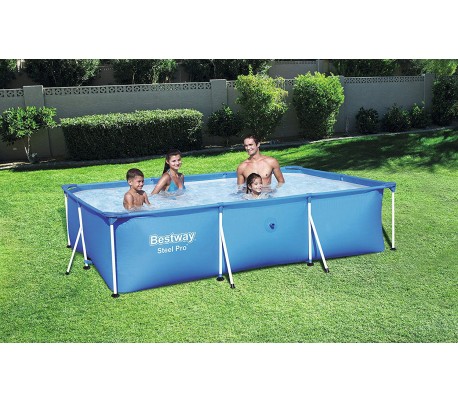 56404 Piscina BESTWAY steel pro fame rectangular 300x201x66 cm. 3,300 lt.