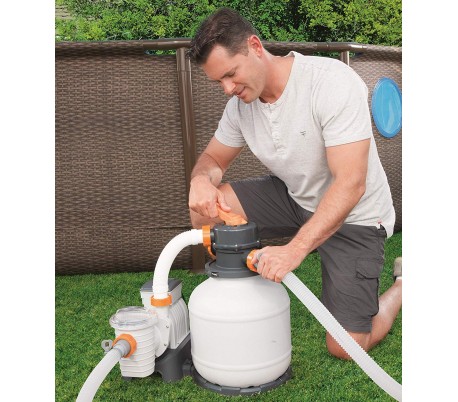 58495 Bomba de filtración BESTWAY de arena para la piscina flowclear 3.785 l/h