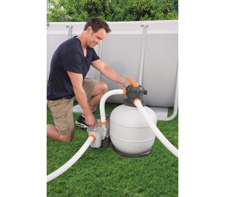 58497 Bomba de filtración BESTWAY de arena para la piscina flowclear 5.678 l/h