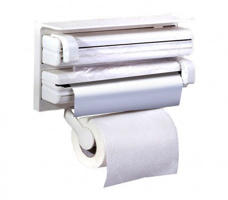 870592 Dispensador de pared Triple papel aluminio especias Film Color Blanco