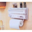 870592 Dispensador de pared TRIPLE papel aluminio especias film color BLANCO 870592 Dispensador de pared TRIPLE papel aluminio especias film color BLANCO
