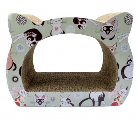 026494 Rascador NOBLEZA para gatosde cartón prensado y impresiones 39x29x22 cm