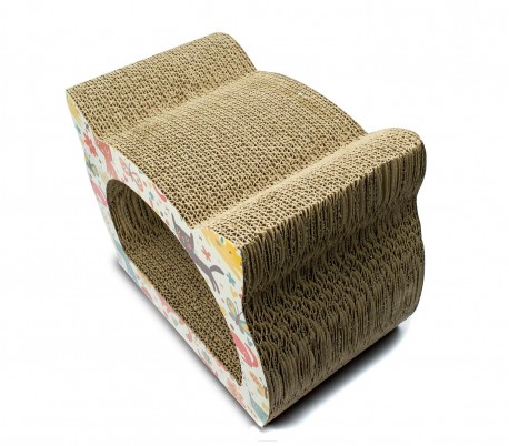 026494 Rascador NOBLEZA para gatosde cartón prensado y impresiones 39x29x22 cm