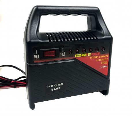 Cargador de batería XONE automático 2 modos 6v 12v EF002 gel de plomo ácido