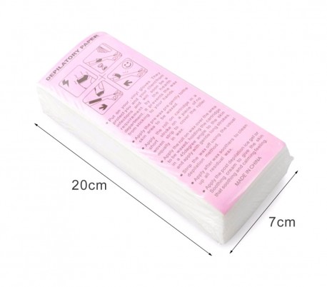 100 piezas de papel depilatorio 7x20 cm tiras para la eliminación de cera TNT