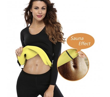 Camiseta de neopreno efecto sauna de manga larga para adelgazar tallas S a XXL